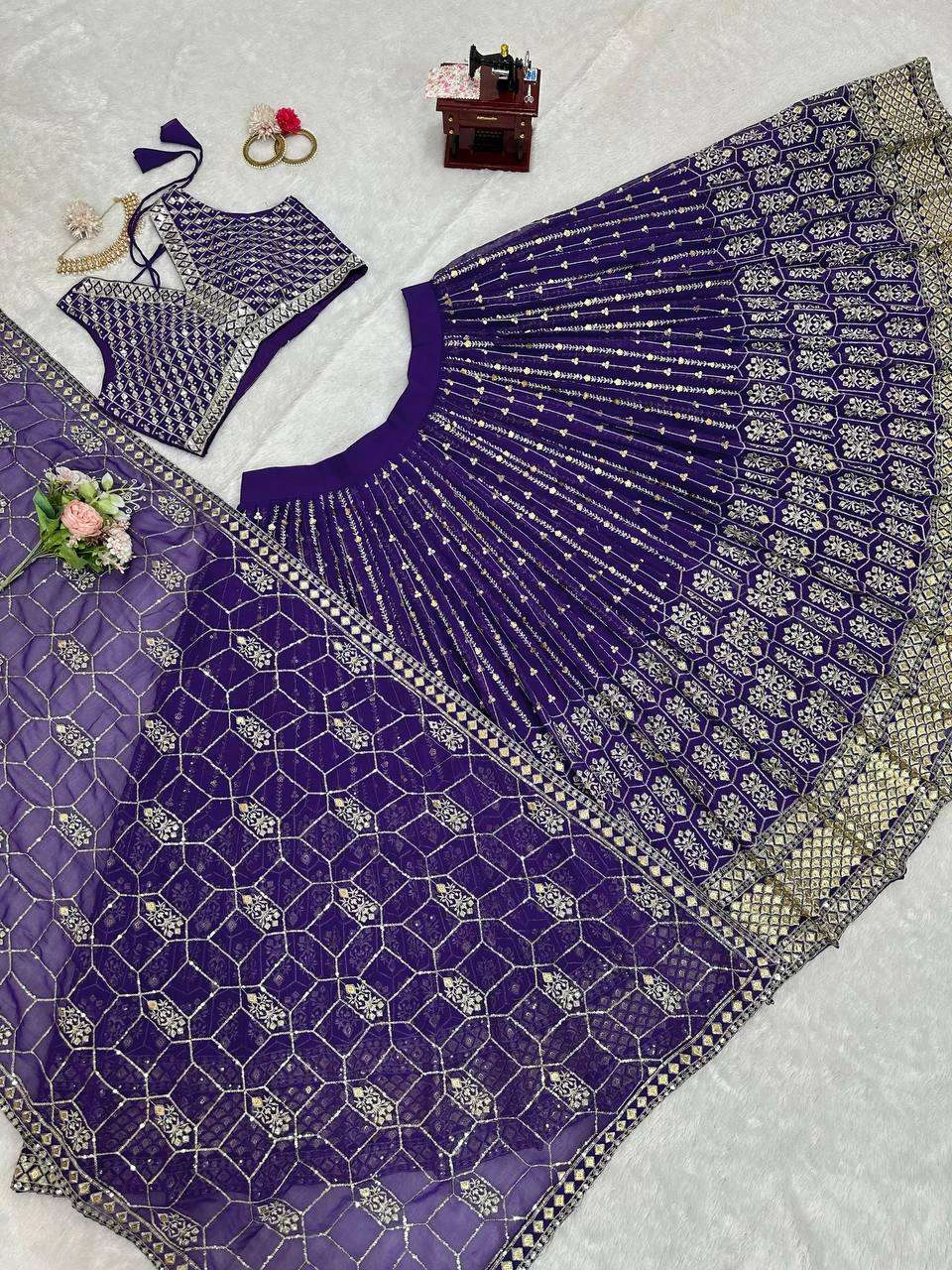 Vardan Ethnic Qrc 267 Heavy Faux Georgette Wholesale Lehenga Choli — Wholesale Lehenga, MPA wholesale from Surat — view 3